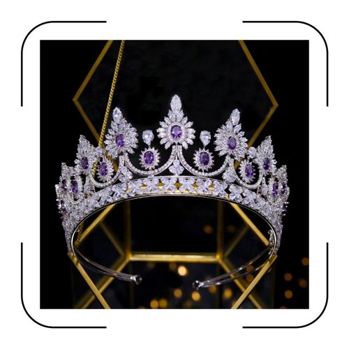 Aoligrace Luxury 5A Level Cubic Zirconia Bridal Tiaras for Wedding Quinceanera CZ Crowns Pageant Headpiece Hair Accessories