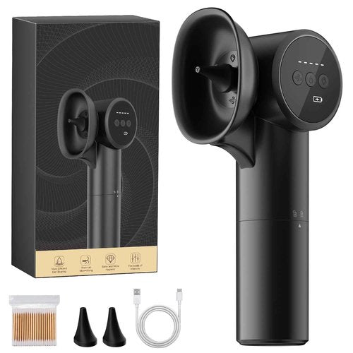 Upgraded Ear Wax Removal with Dual Tank, Wash & Dry 2-in-1, 160ml*2 Large Capacity Tank & 5 Pressure Modes, Ecleen Ear Cleaner Kit with USB-C Cable for Ear Cleaning & Ear Drying