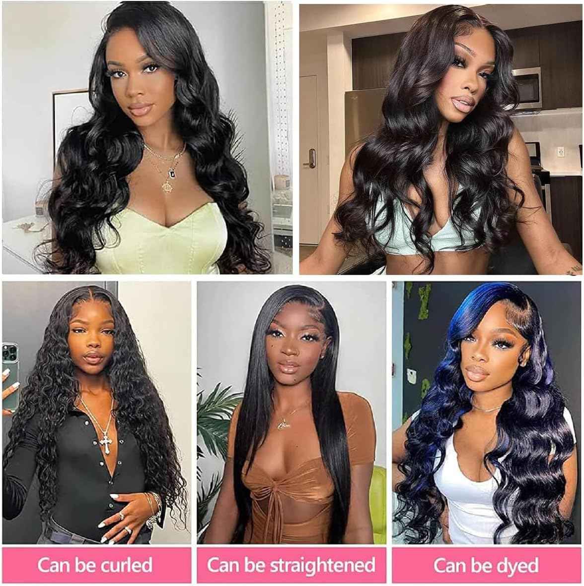 Human Hair Bundles with Closure 20 22 24+18 Inch Body Wave Closure with bundles 100% Brazilian Virgin 3 Bundles Human Hair Weave with 4x4 Free Part Lace Closures Natural Black