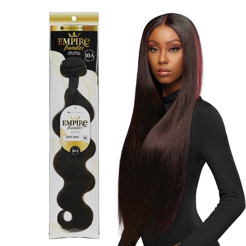 Sensationnel Empire bundles- body wave 10a tangle shed free human hair for weaving and sew in styles - 1 pack (24 inch, NATURAL/BLACK)
