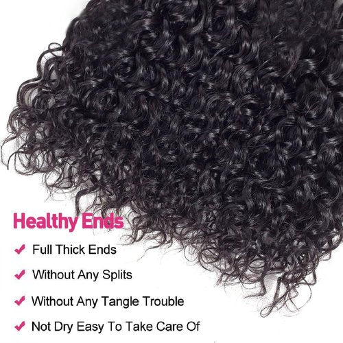 VENGSTI Water Wave Human Hair Bundles Single 32 Inch Brazilian 12A 100% Virgin Double Weft Wet and Wavy Quick Weave for Women, Black Color, 100g