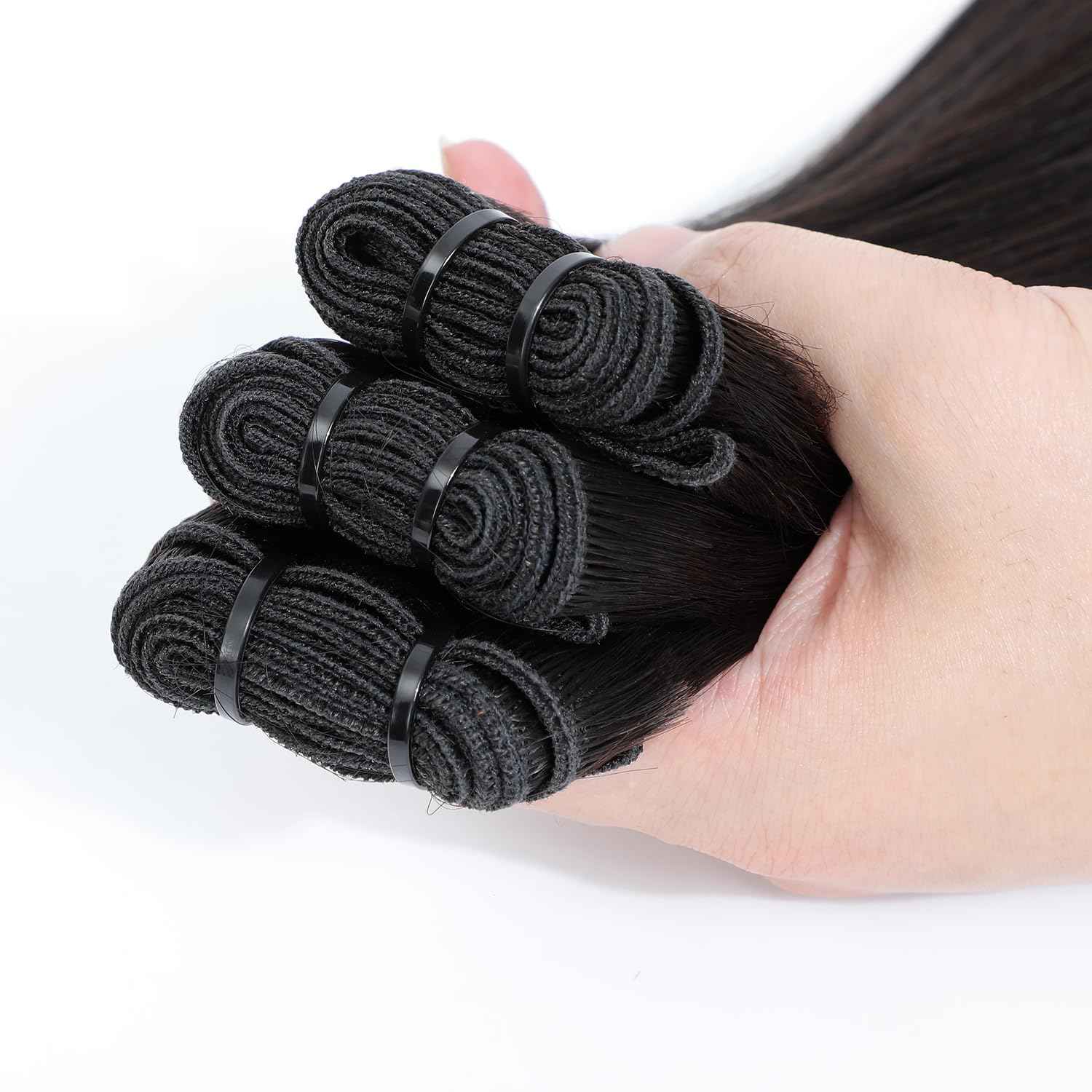 Grand Nature Virgin Human Hair Bundles, Brazilian Raw Virgin Hair Bundles Straight Double Drawn Hair Wefts