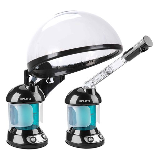 KINLITO 2-in-1 Hair and Face Steamer, Hair Steamer Humidifier for Deep Conditioning & Facial Steamer for Deep Cleaning, Tabletop Steamer with UV Ozone for Personal Care Use Home Spa Salon