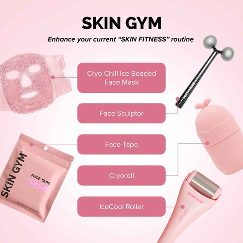 SKIN GYM Beauty Lifter Vibrating T-Bar Gold, Sonic Facial Massage Tool for Sculpting and Circulation