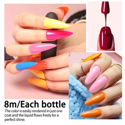 finger secret 55 Color Gel Nail Polish Set, Full Colors Necessary Professional Nail Art DIY Tools, 8ml each Lasting and Durable Soak Off Gel/UV Nail Polish Ideal for Nail Salon or Home DIY