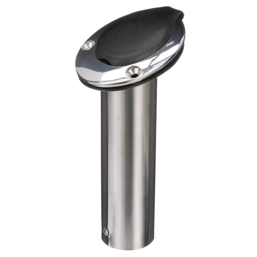 Attwood 66362-7 Stainless Steel Flush Mount Rod Holder, 2-Inch Diameter, 7 ½ Inches Long, 30-Degree Top Flange, Open Base End