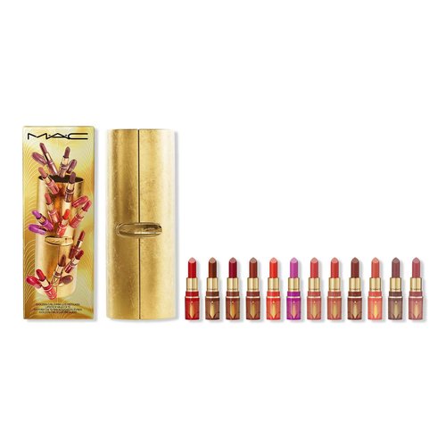 MAC Golden Girls Mini Lustreglass Lipstick Vault, 12 Piece Set