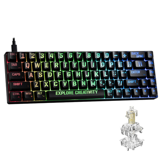 XVX HE68 Max Rapid Trigger Keyboard 60% Percent,Hall Effect Keyboard with Gateron Magnetic Jade Max Switch,CNC Aluminum Frame Custom Mechanical Key Board for PC/Laptop/Xbox/PS4/PS5,Miami Theme, Black