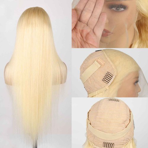 Goalroya 613 Lace Front Wig Human Hair 200 Density 13x6 Blonde Wig Human Hair Straight Pre plucked for Women 613 HD Lace Frontal Wig 26 Inch