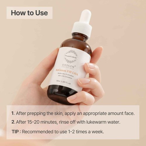 OxygenCeuticals ReGenon Fill LHA – Gentle LHA Exfoliating Serum with 0.7% Capryloyl Salicylic Acid & Idebenone, Brightening & Antioxidant Peel for Sensitive Skin. 1.69 fl.oz (50ml)