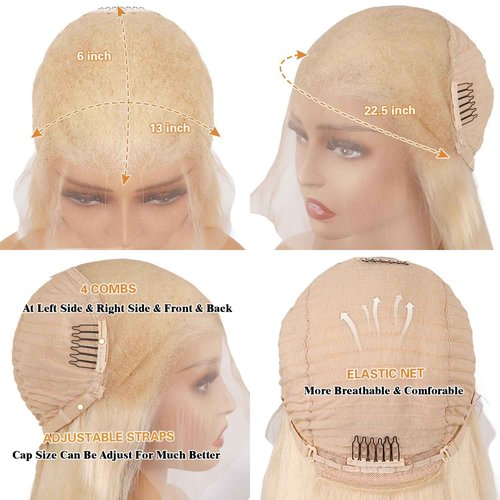 Goalroya 613 Lace Front Wig Human Hair 200 Density 13x6 Blonde Wig Human Hair Straight Pre plucked for Women 613 HD Lace Frontal Wig 26 Inch