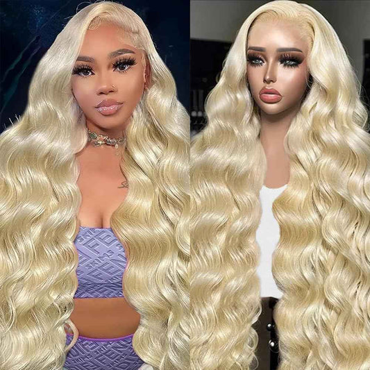 KEGOO 30 Inch 613 Lace Front Wig Human Hair 200% Density Blonde Wig Human Hair 13x6 Body Wave HD Lace Front Wigs Human Hair Pre Plucked Glueless Blonde Human hair Wig