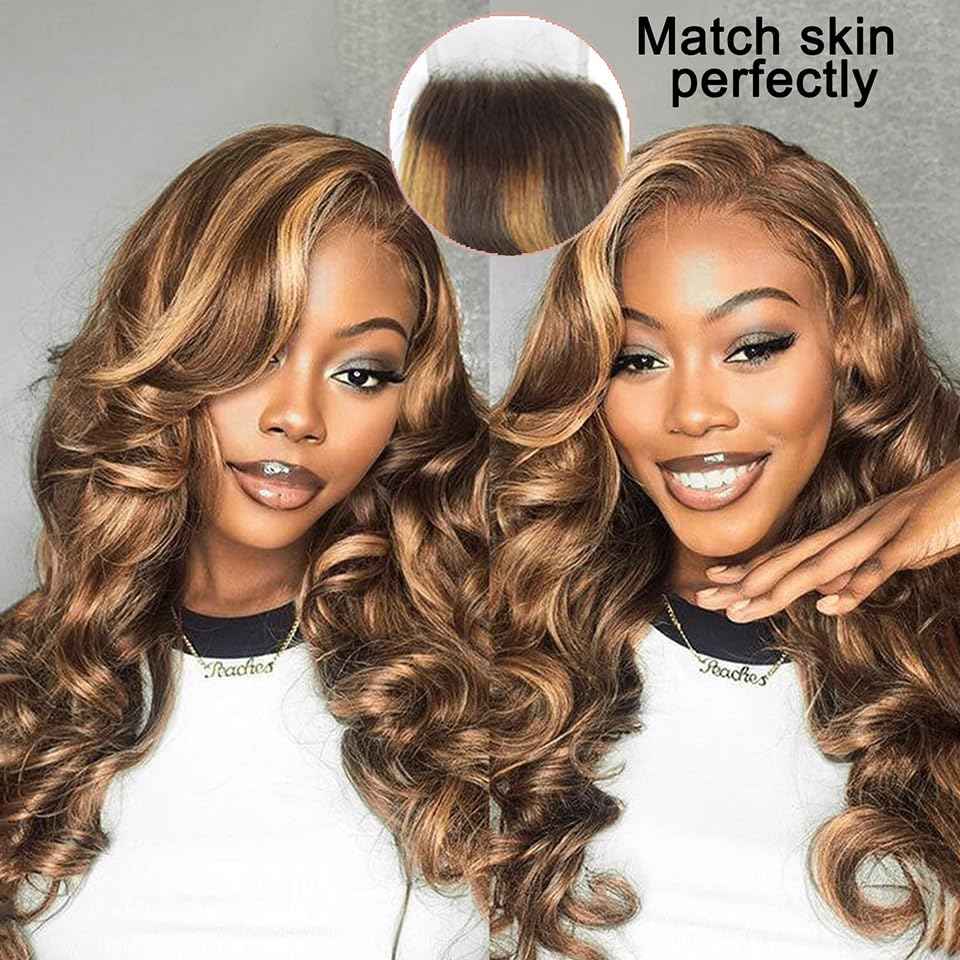 Highlight Bundles with Closure Human Hair Body Wave P4/27 Honey Blonde Bundles with Highlights human hair 10A Brazilian Body Wave with Closure 16 18 20+16inch