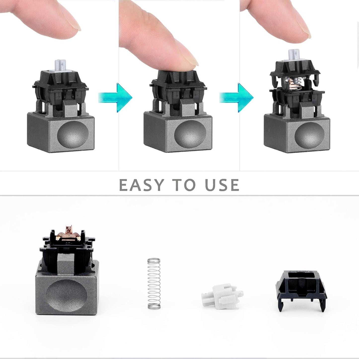 Aluminum Alloy Switch Opener with Keycap Puller for Cherry MX Switches – Black