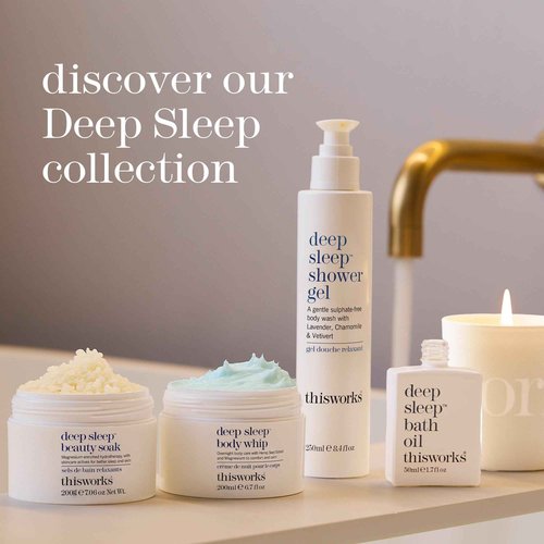 THISWORKS With Sleep Comes Beauty Gift Set: Deep Sleep Pillow Spray, Shower Gel, Deep Sleep Body Cocoon Body Lotion and Scented Candle with Essential Oils ($122 VALUE)
