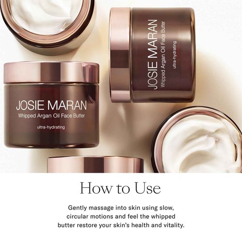 Josie Maran Whipped Argan Oil Face Butter - Anti Aging Face Cream & Redness Reducing Skin Care - Hydrating Daily Moisturizer with Shea Butter - Vegan & Cruelty-Free Formula - Unscented (1.69 oz)