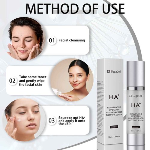 HACIRFE ElegaCell HA + Rejuvenating Hydrator Skin Hyaluronic Acid Boosting Serum for Face - Restore Hydrator Age-Defying Skincare for Women Smooth Fine Lines and Wrinkles 1.69 oz