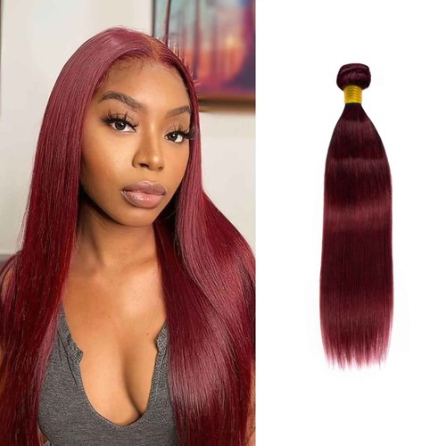 99j Burgundy human hair Straight Hair 30 INCH 8A Brazilian Virgin Hair 99j Burgundy Straight Hair Weaves Bundle Free Part Red Wine Color 100% Unprocessed Human Hair Weft Weaves