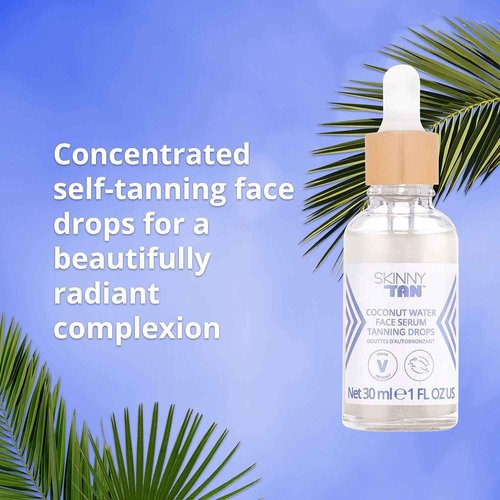 Skinny Tan Coconut Water Self Tanning Kit | 30ml Face Serum Tanning Drops | 5.07 Oz. Hydating Tanning Mist | Moisturizing Natural Glow Help Reduce Fine Lines & Wrinkles | Customize Your Complexion