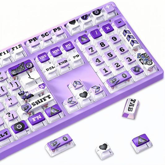 ZMX Pudding Keycaps Set,Double Shot PBT Dye-Sub Custom Keycaps ASA Profile 116 Keys Cute Themed Transparent Backlit Keycaps for ANSI 100% 60% TKL Cherry MX Switch Mechanical Gaming Keyboard (09)