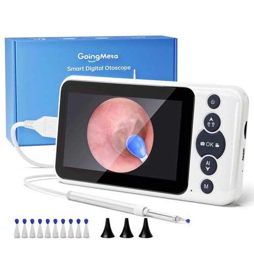 Goingmeta Ear Wax Removal Tool with Camera, Digital Otoscope with Gyroscope - 4.5 Inch HD Screen, 3.9mm Ultra-Thin Probe, 6 LED Light, Video/Photo Capture, 3000mAh Battery & 4GB SD Card