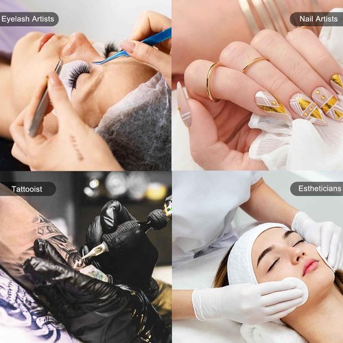 ebrlaxin Half Moon Light - 22 inch LED Lash Lamp for Eyelash Extensions for Tattoo Artists, Nail Tech, Esthetician - Cool, Warm Lamp with Adjustable Brightness & Height (White)