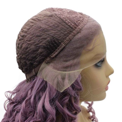 Iwona Long Curly Lavender Purple Natural Lace Front Wig Heat Resistant Fiber Hair