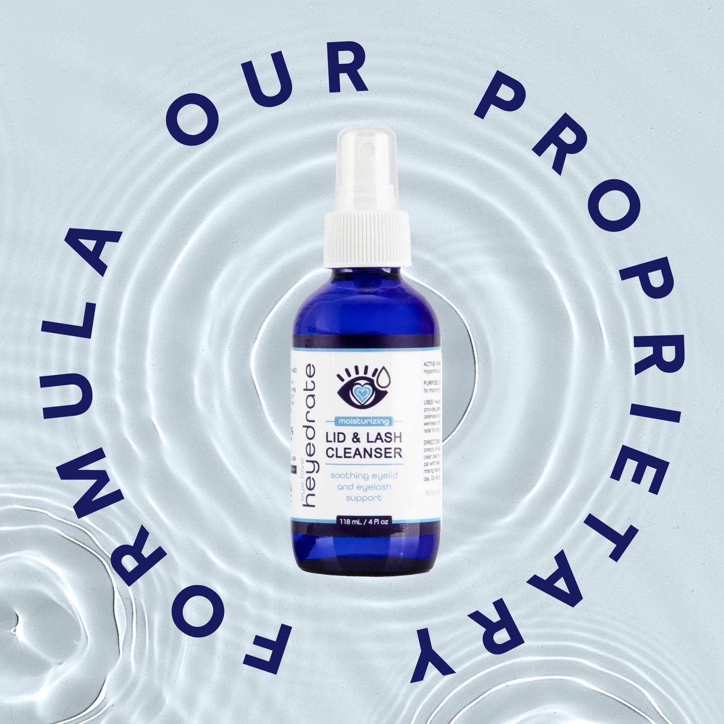 Lid and Lash Cleanser – 4oz Glass Bottle – Pure Hypochlorous Acid Spray for Soothing Dry Eye Irritation – Daily Eyelid & Lash Cleanser