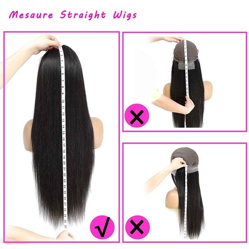 TTSMINS 13X6 Lace Front Wigs Human Hair Pre Plucked With Baby Hair 30 Inch 180 Density Glueless Transparent HD Straight Lace Front Wigs Lace Frontal Wigs for Women Natural Black Color