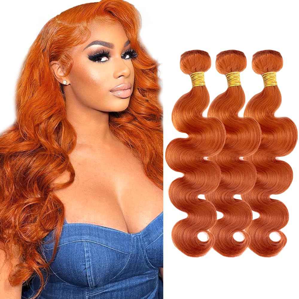 28 30 32 inch Orange Bundles Human Hair 350 Bundle Ginger Body Wave Bundle 350 Body Wave Human Hair 3 Bundles