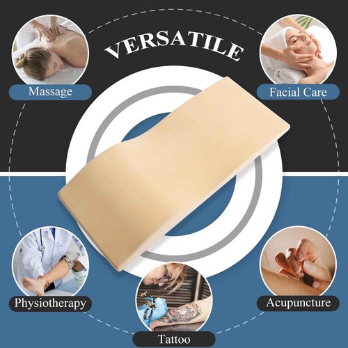 Curvy Massage Bed Topper - High Density Foam Lash Bed Topper with Soft Touch Short Plush and Ergonomic Design, Non-Slip Esthetician Massage Table Mattress Pad for Beauty Salon, 70x23 Inch, Beige