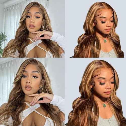 Fabimiya Water Wave P4/27 Human Hair Bundles 18 20 22 Inch Unprocessed Brazilian Virgin Hair Bundles P4/27 Human Hair Quick 11A Weave Hair Extension