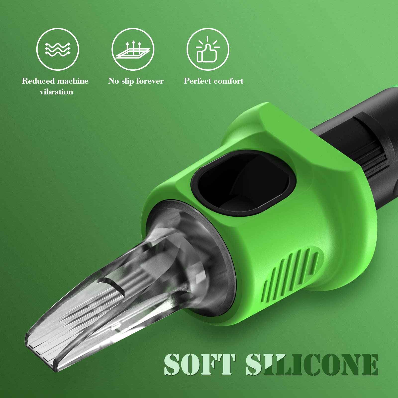 INKin Kelly 80Pcs Finger Ledge Assorted Tattoo Cartridges Needles 3RL 5RL 7RL 9RL 11RL Round Liner #10 Bugpin Mix Kit L-Taper with Membrane Tattoo Machine Pen Supply