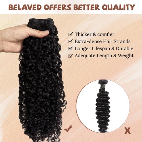 Burmese Bundles Premium Raw 100% Human Hair Water Wave High Rate 15A Unprocessed No Stray Short Hair Extensions Triple Lifespan Excellent Fullness Extra Thick From Top to End Black 22inch