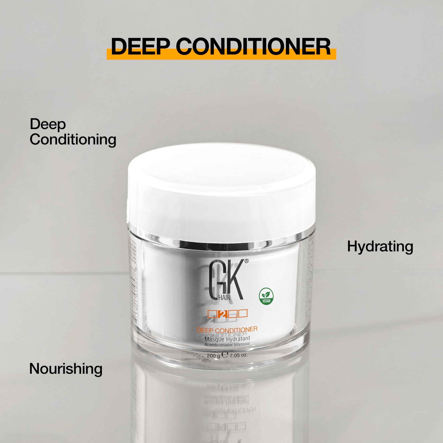 GK HAIR Global Keratin Deep Conditioner Masque Pack of 2 (7.05 Fl Oz/200 g) Intense Hydrating Repair Treatment Mask for Dry Damaged Color Treated Frizzy Hair Restoration Formula with JOJOBA Seed Oils