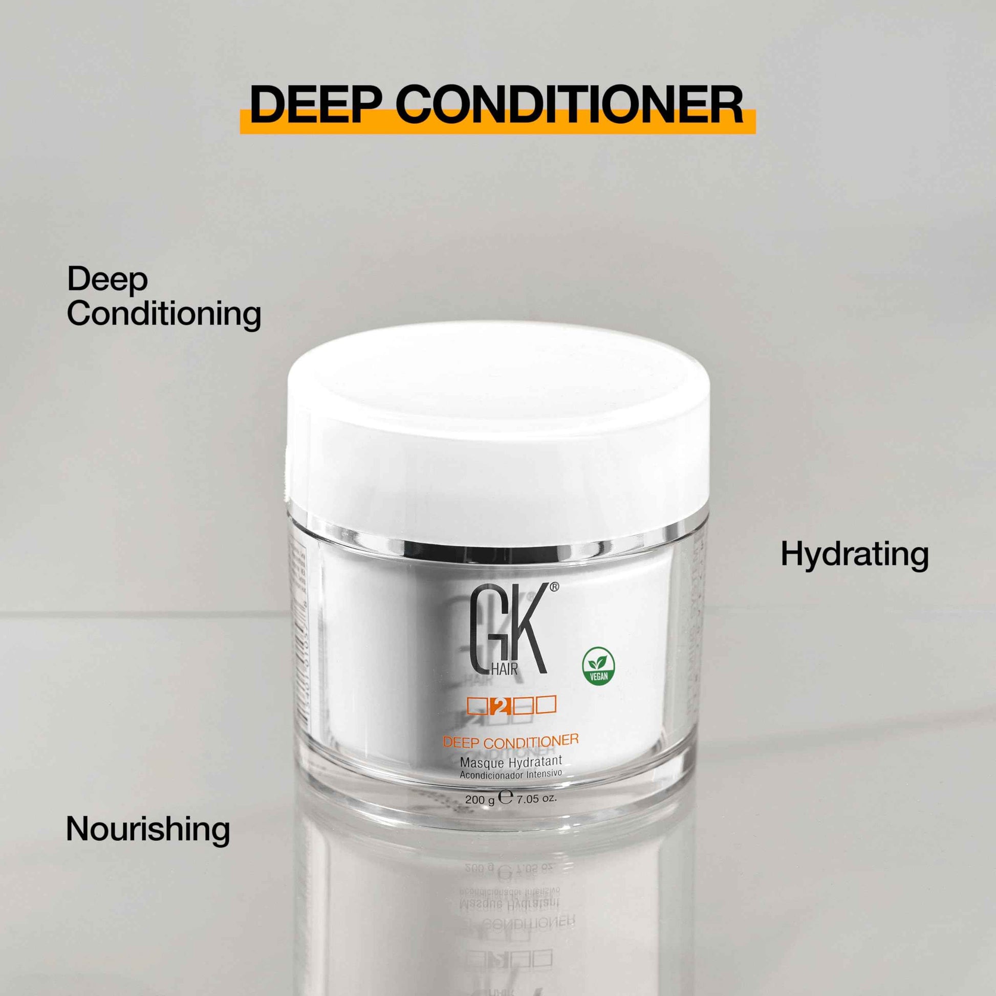 GK HAIR Global Keratin Deep Conditioner Masque Pack of 2 (7.05 Fl Oz/200 g) Intense Hydrating Repair Treatment Mask for Dry Damaged Color Treated Frizzy Hair Restoration Formula with JOJOBA Seed Oils