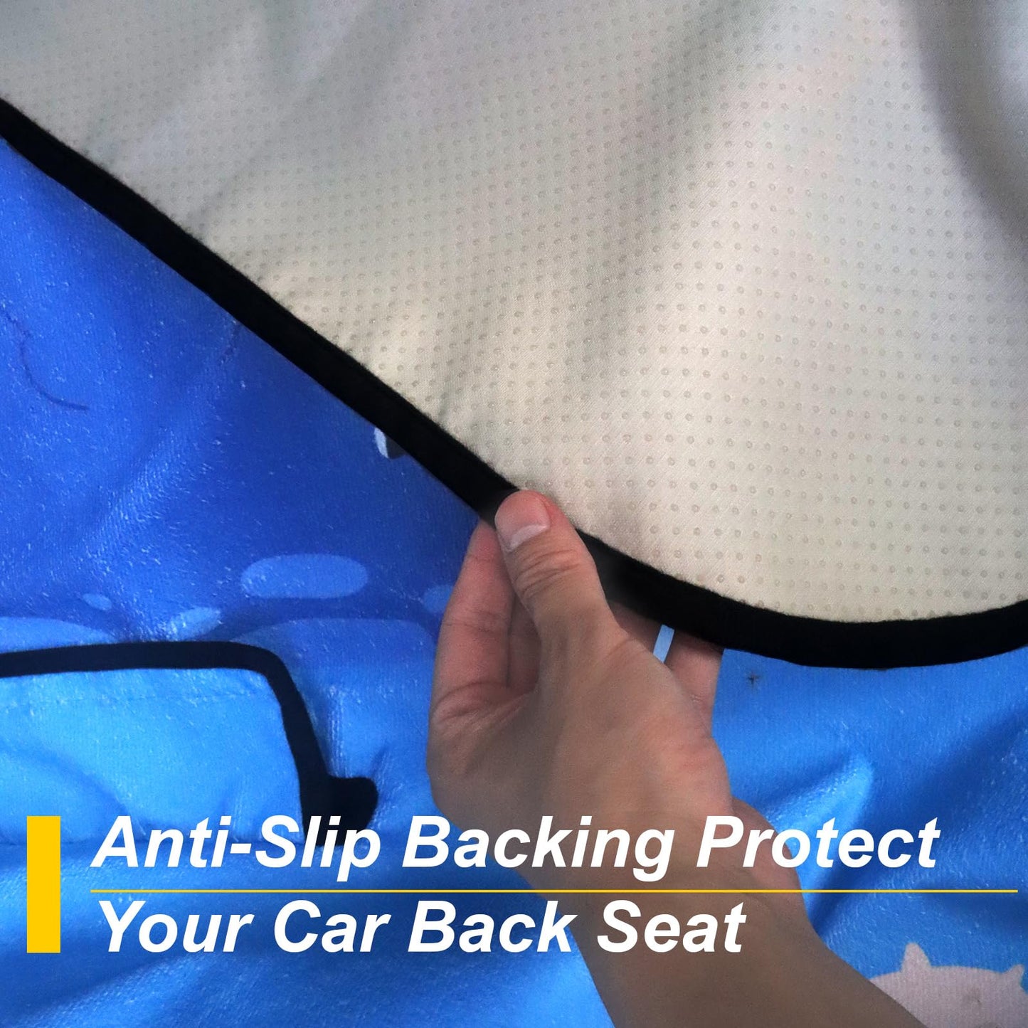 LoyaGour Back Seat Cover for Car Trucks Van SUV,Waterproof Rear Bench Towel Seat Covers for Dogs and Kids,Automotive Backseat Protector (Seaworld)