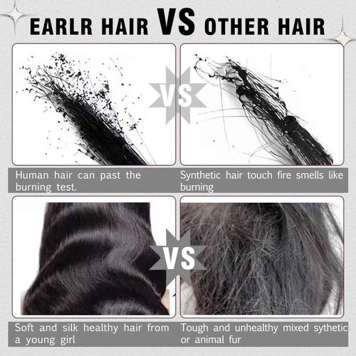 EARLR 32 Inch Glueless Wigs Human Hair Pre Plucked Pre Cut 7x5 Straight Lace Front Wigs Human Hair 200% Density Black Ready to Wear Glueless Wig for Women