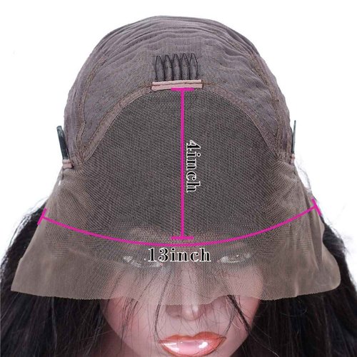 Water Wave Lace Front Wigs Human Hair 13x4 HD Lace Front Wigs Glueless Brazilian Virgin Human Hair Wigs Pre Plucked with Baby Hair 180% Density Wet and Wavy Curly Wigs for Women Natural Black 26 Inch