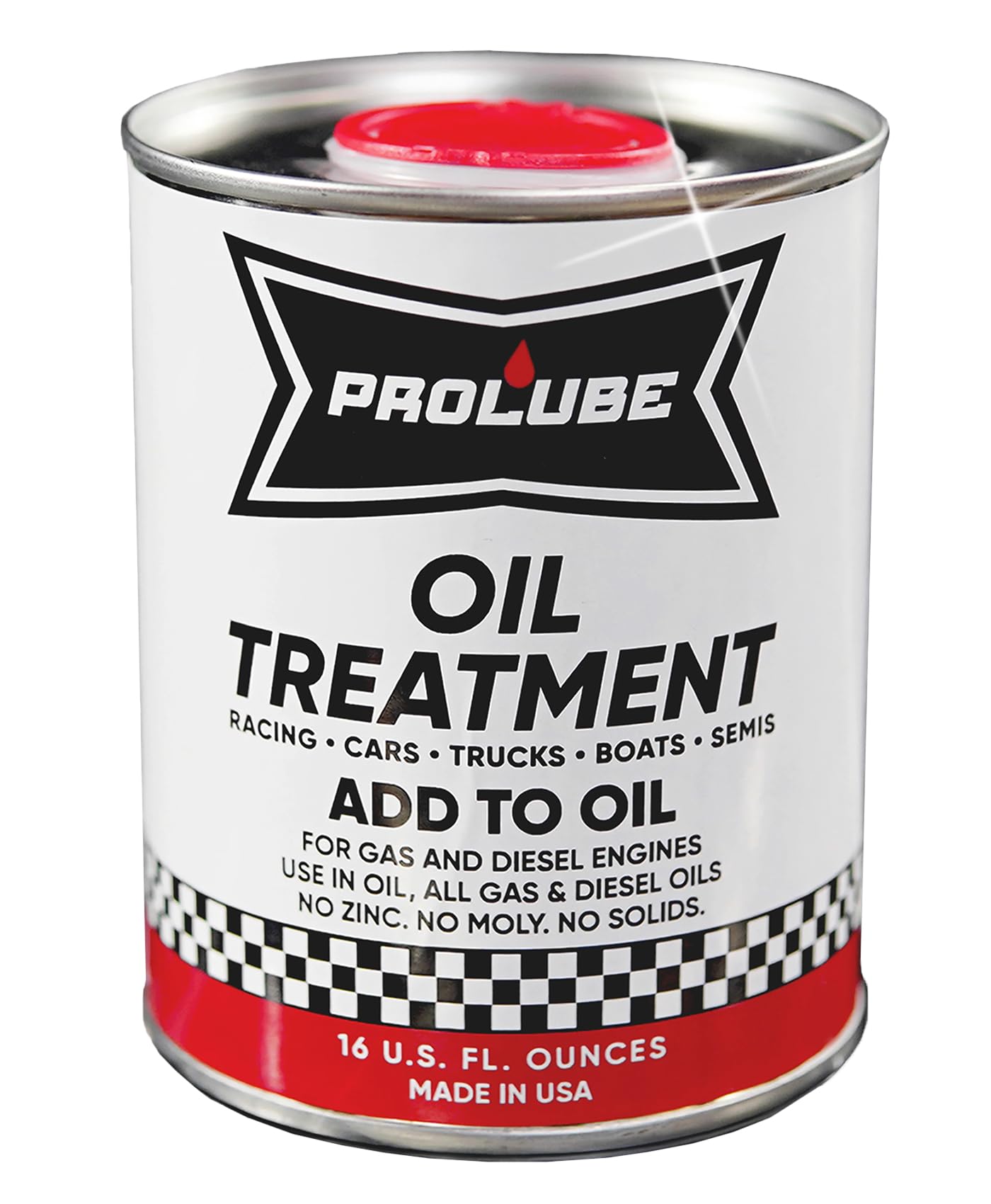 Prolube Oil Treatment - Engine Oil Additive for Gas & Diesel Engines - Reduces Wear, Noise, Vibration - Boosts Fuel Economy & Horsepower - Works on Transmissions & Differentials (16oz)