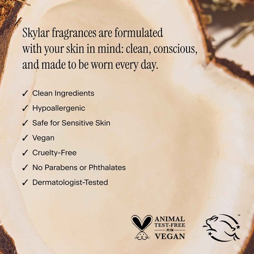 Skylar Coconut Cove Eau de Parfum - Hypoallergenic & Clean Perfume for Women & Men, Vegan & Safe for Sensitive Skin-Fruity Fresh Perfume with Notes of Bergamot, Coconut & Ambrox - 50mL /1.7 Fl oz