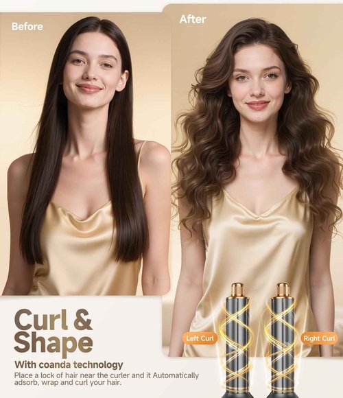 8 in 1 Hair Styler & Hair Dryer Brush Set, High-Speed Negative Ionic Foldable Hair Dryer Fast Drying, Multi Professional Hot air Styler for Curling Volumizing Straightening Styling(Grey)