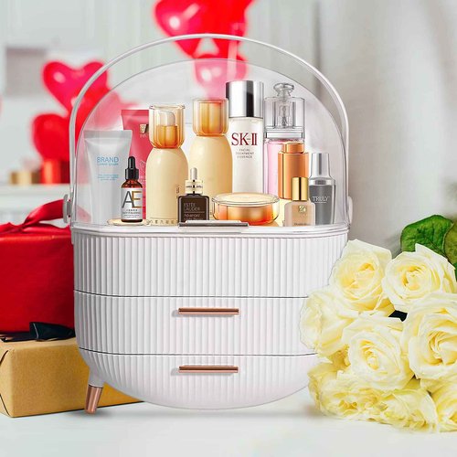Makeup Organizer for Vanity,Cosmetics Organizer for Skin Care,Ideal Gift for girls,Portable Skincare Organizers,Bathroom Cosmetic Display Cases,Makeup Holder for Dresser and Countertop