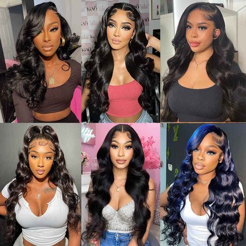 YACHEP Body Wave 13x4 Lace Front Wigs Human Hair Pre Plucked HD Lace Frontal Wigs Human Hair Wavy Wigs for Black Women 150 Density 20 Inches