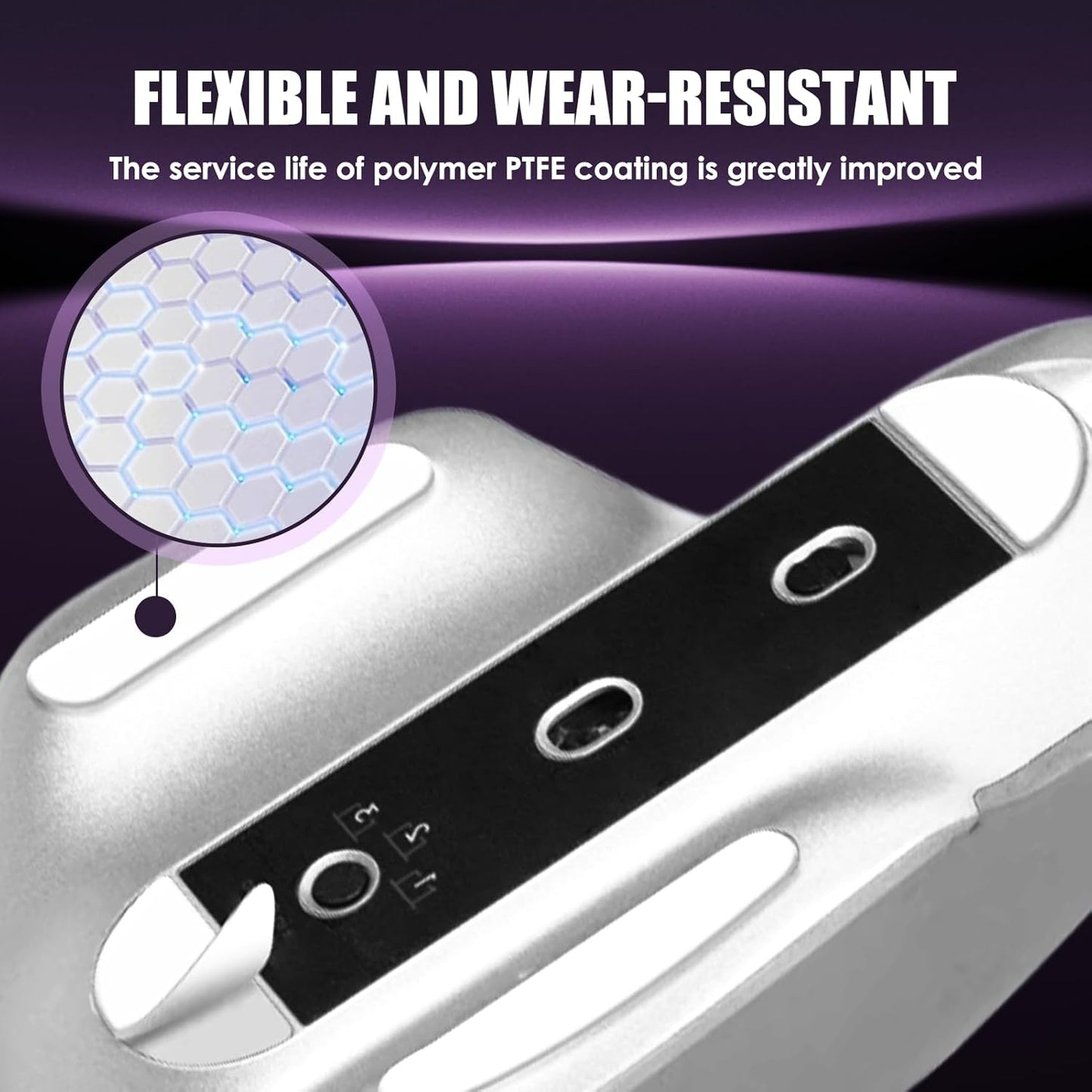 2 Pack Mouse Feet Sliding Stickers, Wear-Resistant Smooth Mice Glass Skates Pad (Glide Mice Skates, White PTFE) (6&7mm Universal Mouse Feet)