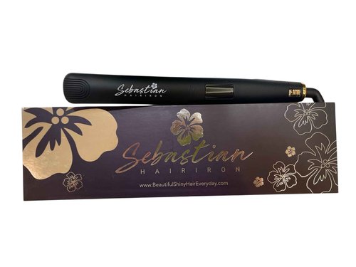 Flat Iron Hair Straightener and Curler 2-in-1 – Ceramic & Titanium Slim Plates – Dual Voltage – Professional Anti-Frizz Styling Tool – Sebastian Hair Iron