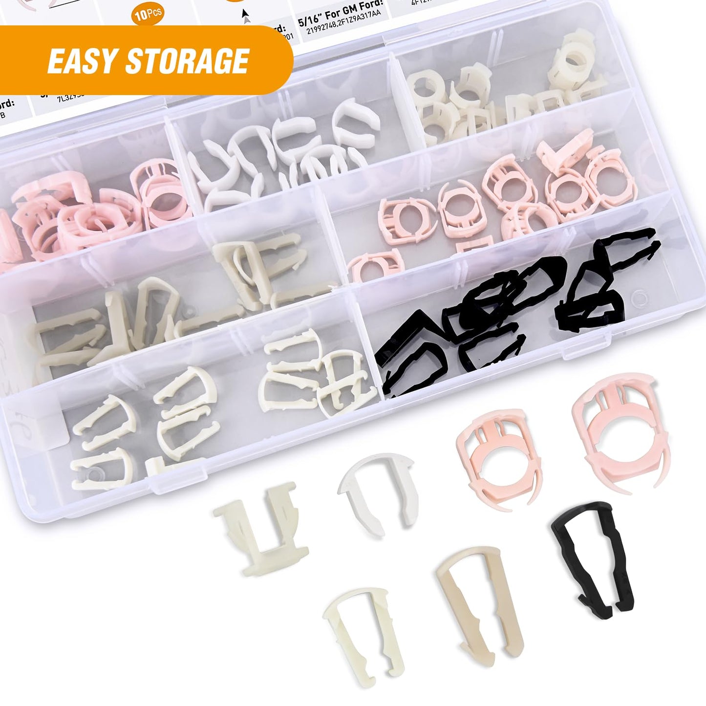 GOOACC 70Pcs Fuel Line Retaining Clips Assortment Kit 3/8" 5/16" Fuel Line Hose Pipe Retainer Clip Compatible with Ford GM