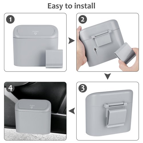 Accmor Car Trash Can with Lid, 2 Pack Mini Vehicle Trash Bin, Mini Car Dustbin Garbage Organizer Holder with Trash Bag, Hanging Leakproof Auto Storage Bag Container for Cars, SUV, Truck