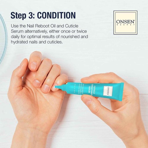Onsen Secret Ultimate Nail Reboot Kit - Includes Cuticle Oil & Anti Aging Hand Lotion, Professional Nail File and Buffer, 3-Way Block w/Replacement Pads, Nail Strengthening Cuticle Cream