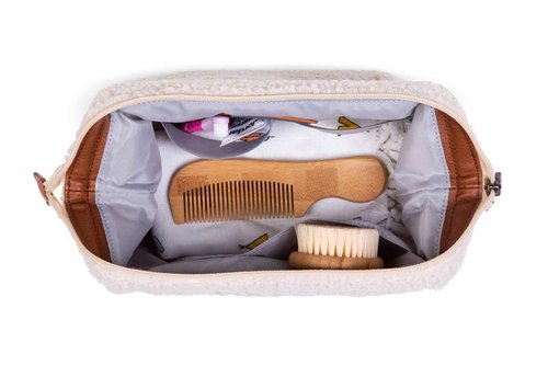 Childhome Baby Necessities Toiletry Bag, Baby Zipper Travel Toiletry Bag, Makeup Travel Pouch, Baby Essentials Must Haves, Teddy Off White